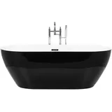 Beliani Badewanne schwarz oval 160 x 75 cm CARRERA