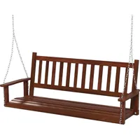 Costway 3-Sitzer Gartenschaukel, zum Aufhängen, Hollywoodschaukel - braun