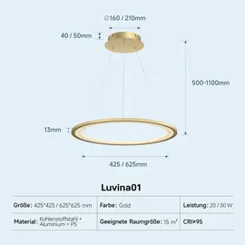 doporro Luvina01 1-flg. 40 cm rund Gold