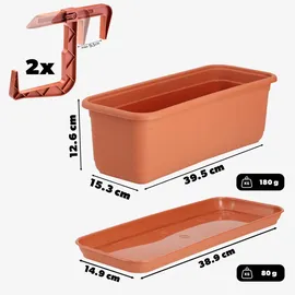 Kadax Blumenkasten 39,5 x 15,3 x 12,6 cm Terrakotta