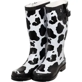 Bockstiegel Regenstiefel KUH schwarz/weiß Gr. 40