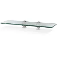 Glasboden Wandregal 50 x 10 x 0,8 cm, Glasregal Klarglas mit Halterung, Badregal Ablage Hängeregal für Badezimmer