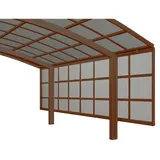 Ximax Carport Seitenwand 3 Module 200 cm Mattbraun Sonderfertigung
