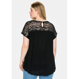 sheego Spitzenshirt Schwarz 44/46