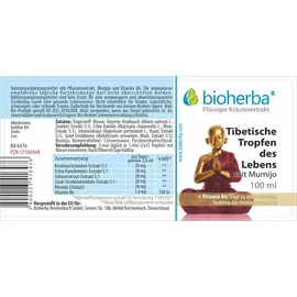 Bioherba Tibetische Tropfen des Lebens mit Mumijo Tinktur Tropfen 100 ml