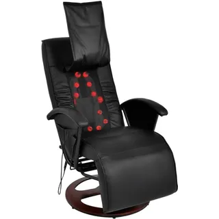 65x100x104cm Shiatsu Massagestuhl Schwarz Kunstleder - 1parcel - Schwarz