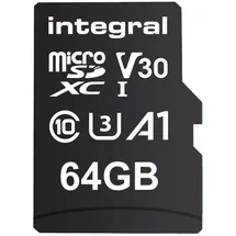 Integral 64GB Doppelpack microSD-Karten, Premium High-Speed, 4K-Video, 100MB/s Lesen, 50MB/s Schreiben, UHS-I, U3, V30, Klasse 10, A1 – für Smartphones, Tablets, Drohnen, Spielkonsolen.