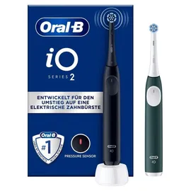 Oral-B iO Series 2 Night Black + 2. Handstück Forest Green + Reiseetui
