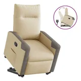vidaXL Relaxsessel mit Aufstehhilfe Creme Stoff