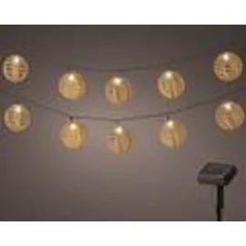 Lumineo LED Lichterkette Solar 4,5 m Plastik Warmweiß Braun