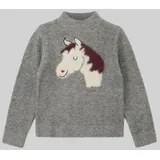 s.Oliver Strickpullover mit flauschigem Pferde-Motiv