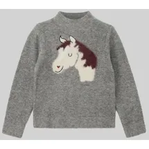 s.Oliver Strickpullover mit flauschigem Pferde-Motiv
