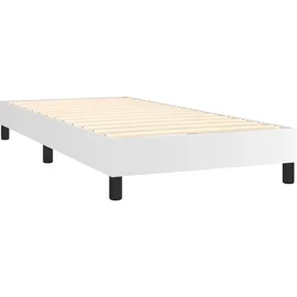 vidaXL Boxspringbett mit Matratze LED Weiß 100x200 cm Kunstleder