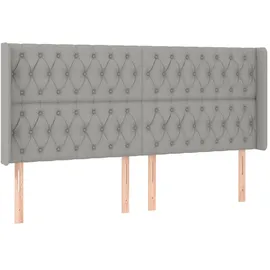 vidaXL Boxspringbett mit Matratze & LED Hellgrau 200x200 cm Stoff