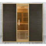 XXXL Luxus Infrarotsauna+Infrarotkabine Kombi-SET Sauna inkl. Saunaofen 6 Pers.
