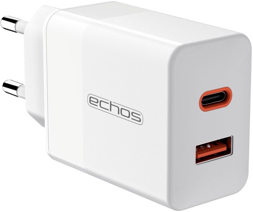 Echos 33W Dualport USB-C + USB-A Schnellladegerät | QC3.0, PD und PPS | Sehr breite Kompatibilität | Kompatibel mit Apple iPhone 12/13/14, Samsun...