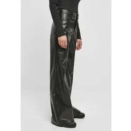 URBAN CLASSICS Faux Leather Wide Leg Hosen Black 28