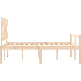 vidaXL Seniorenbett mit Kopfteil Massivholz