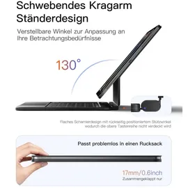 Inateck Magnetische Tastatur Hülle für iPad A16 11/10 Gen Schwarz