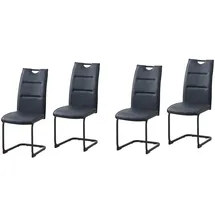 Hti-Living Schwingstuhl DannyP Kunstleder Schwarz 4er Set