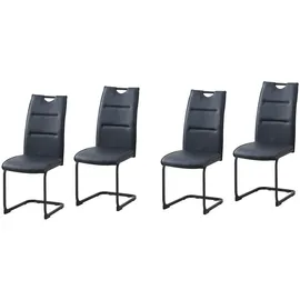 Hti-Living Schwingstuhl DannyP Kunstleder Schwarz 4er Set