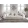 luma-home schönes für dein zuhause Big Sofa XXL B306/T134/H86 cm, Lounge Couch mit hochwertiger Federkernpolsterung, viele Kissen, Liegefläche 120x240 cm, Korpus Kunstleder Weiß und Bezug Strukturstoff Grau Beige