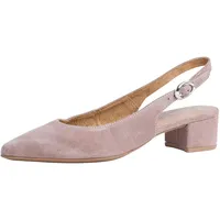 TAMARIS Damen Sling Pump mit Blockabsatz Leder, beige, 39 EU