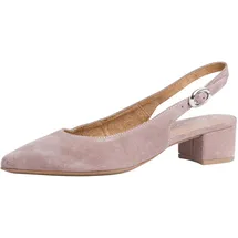 TAMARIS Damen Sling Pump mit Blockabsatz Leder, beige, 39 EU