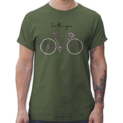 Shirtracer T-Shirt I am the engine - Fahrrad Bekleidung Radsport - Herren Premium T-Shirt t-shirt mit m aufdruck - fahrradliebhaber tshirt - fahrradbekleidung grün M