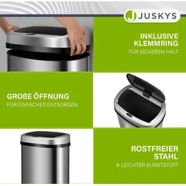 Juskys Automatik Mülleimer mit Sensor - Silber