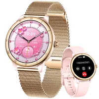 Smartwatch Damen 1,27" Fitnessuhr mit Telefonfunktion 24H Pulsuhr SpO2 Schlafmonitor Menstruationszyklus 110+ Sportmodi Schrittzähler Kalorien Fitness Tracker IP68 Smartwatch Rund für iOS Android