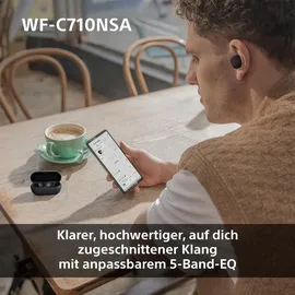Sony WF-C710NSA Truly Wireless Noise Cancelling Earbuds, leichte Kopfhörer, Touch-Bedienung, Multipoint-Verbindung, IPX4, bis zu 40 HR-Akku, Quick Charge, iOS & Android - Schwarz