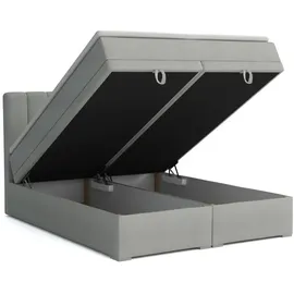 dein schlaf 24 BOXBETT DAVID 160/200 Velour Anthrazit mit einer Matratze H4 - Dunkelgrau