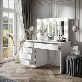 lookway SCHMINKTISCH MADA mit Spiegel Weiß / Weiß
