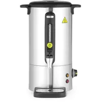 HENDI Heißgetränkespender, UNIQ, für Glühwein und Wasser, tropffreier Zapfhahn, Wasserstandsanzeige, Glühweinkocher, Heißgetränkeautomat, 9L, 230V/950W, 307x330x(H)450mm, Edelstahl, PP, Silber