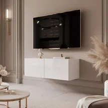 idohome TV-Lowboard 100x36x40 cm Weiß Holzwerkstoff