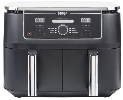 Ninja Heißluftfritteuse, 9,5 Liter, 6 Zubereitungsfunktionen, Dual Zone, Sync-Funktion, schwarz, AF400EU