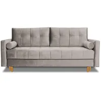 Beautysofa Schlafsofa Randvi, Couch im skandinavisches Stil, Polstersofa, mit Bettfunktion und Bettkasten beige