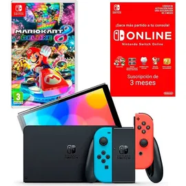 Nintendo Switch OLED-Modell neon-blau/neon-rot + Mario Kart 8 Deluxe