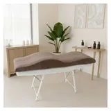 STM Company Massageliege Memory Foam Wellenmatratze für Kosmetikliege (180x60 cm / 190x70 cm, mit Veloursbezug), Anatomischer Lash Topper für Wimpern, PMU & Kosmetik braun 190x70 cm