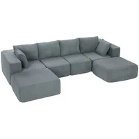Ecksofa mit Schlaffunktion, U-Form 294 cm Sofa Couch mit Breiter Sitzfläche