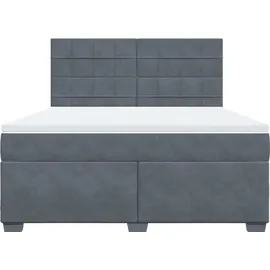 vidaXL Boxspringbett 180 x 200 cm Dunkelgrau