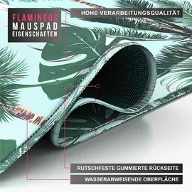 CSL Gaming Mauspad, XXL, 900 x 400 x 3 mm, Schreibtischunterlage, extralarge, waschbar, Flamingos