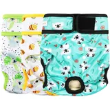 Langsprit Waschbare Hundewindeln (3 Stück) – Keine Leckagen Wiederverwendbare Windeln für Hündinnen in der Zeit – sehr saugfähige Hunde-Wärmehöschen mit verstellbaren Druckknöpfen (Koala, XX-Large)