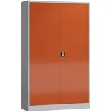 Lüllmann Steelboxx Metallschrank abschließbar komplett montiert 1945 x 1200 x 420 mm (Rot) für Büro, Werkstatt oder Lager Flügeltürenschrank X-530376