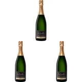 Les Jamelles Méthode Traditionnelle Chardonnay Pinot Noir Brut, Schaumwein trocken, Frankreich (1x 0.75l) (Packung mit 3)