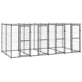 vidaXL Outdoor-Hundezwinger Stahl mit Überdachung 9,68 m2
