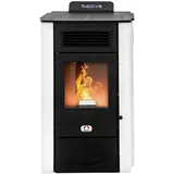 STUFE A PELLET ITALIA Colorado 15 KW | Pelletöfen Effizienz 92% Heizt 140m2 Autonomie 15 Std. Programmierbar 5 Geschwindigkeiten und Leistungsstufen 24 Monate Garantie Weiß