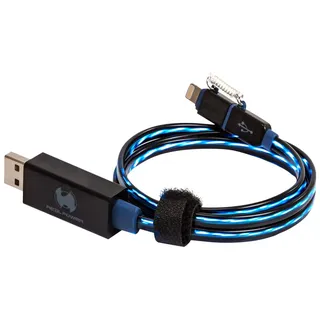 Realpower floating cable 2in1 Lade-/Datenkabel - Micro-USB Typ B, m Schwarz, Blau