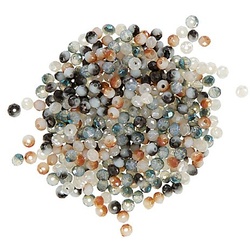 Facettierte Glasperlen, Naturtöne, 4 mm Ø, 25 g